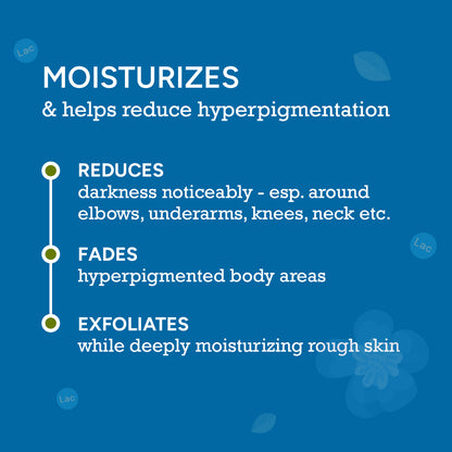  depigmentation cream for body with lactic acid and almond oil to reduce hyperpigmentation on elbows, knees and underarms