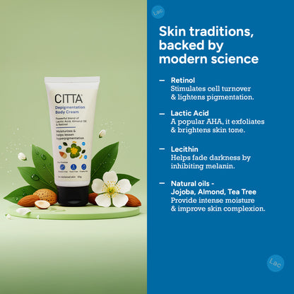  depigmentation cream with retinol, lactic acid, and natural oils for brighter, even-toned skin