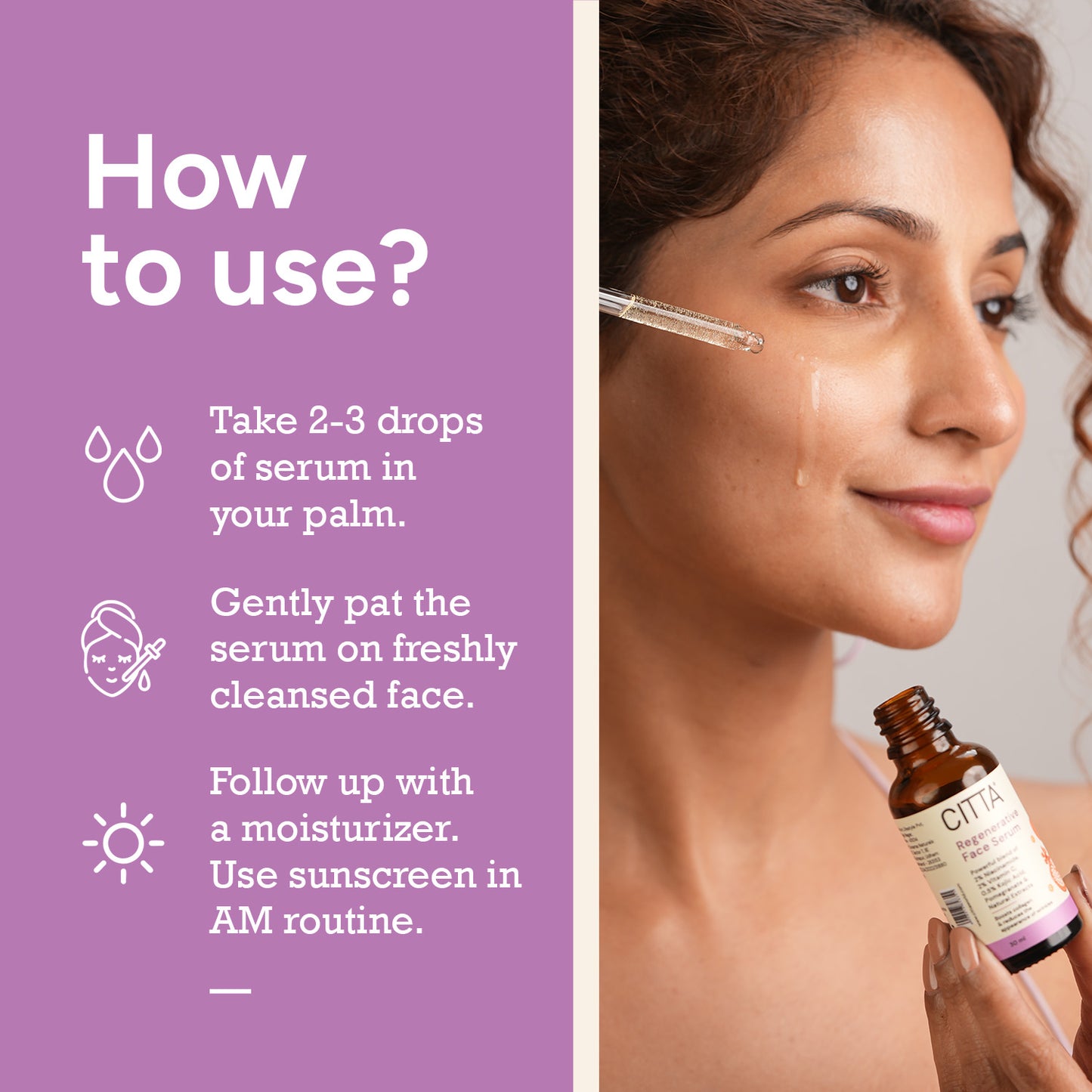 30 ml $$** How to use CITTA Regenerative Face Serum