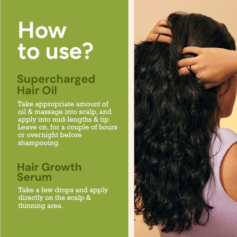 How to use hair growth serum and supercharged hair oil for stronger thicker hair