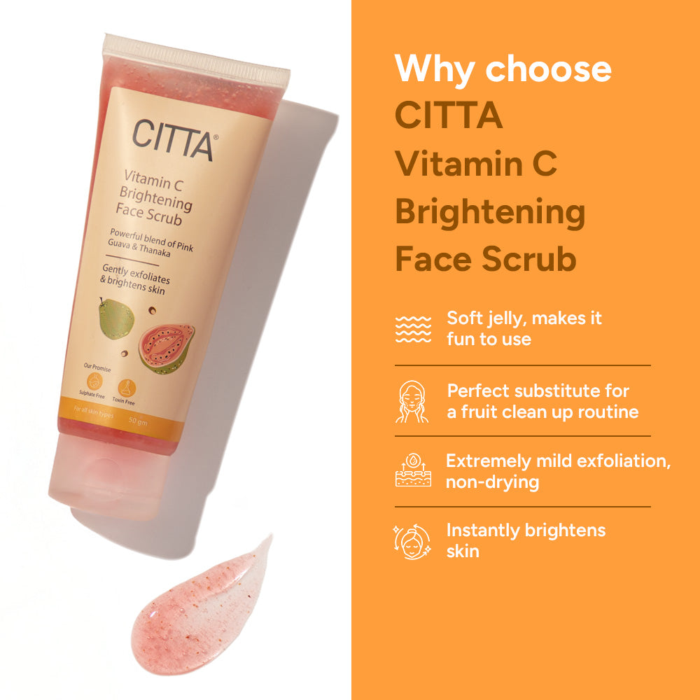 Mild Vitamin C Face Scrub – Jelly Texture, Brightens Skin, Non-Drying, Ideal for Fruit Clean-Up Routine