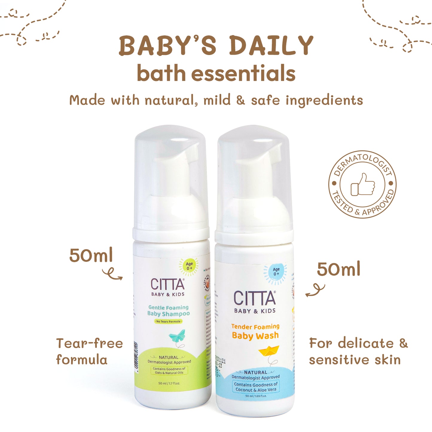 $$** Natural Baby Bath Essentials Gift Set with Tear-Free Baby Shampoo and Baby Wash