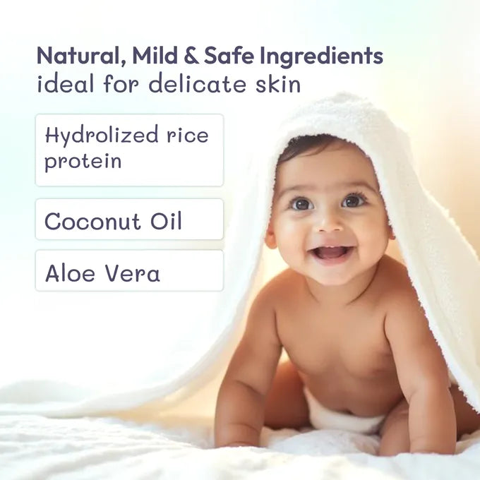 Natural Ingredients Baby Body Wash – Aloe Vera, Coconut Oil & Rice Protein