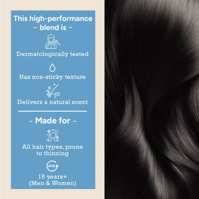  Non-sticky dermatologically tested hair oil and hair growth serum suitable for all hair types