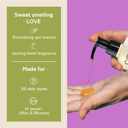 nourishing gel-textured body wash with lasting fragrance – suitable for all skin types and ages 16+