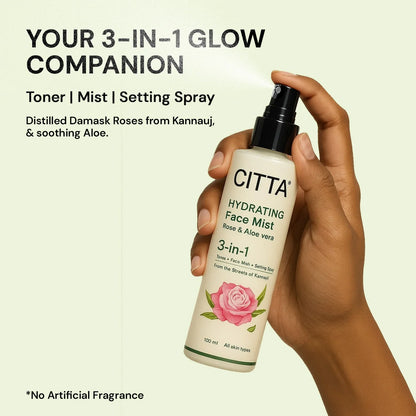  Rose water face mist toner and setting spray distilled from Kannauj roses