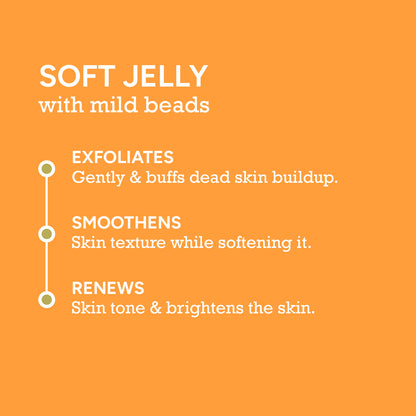  soft jelly gel scrub with mild exfoliating beads – gently buffs dead skin, smoothens texture, renews skin tone for glowing, bright skin – citta vitamin c face scrub