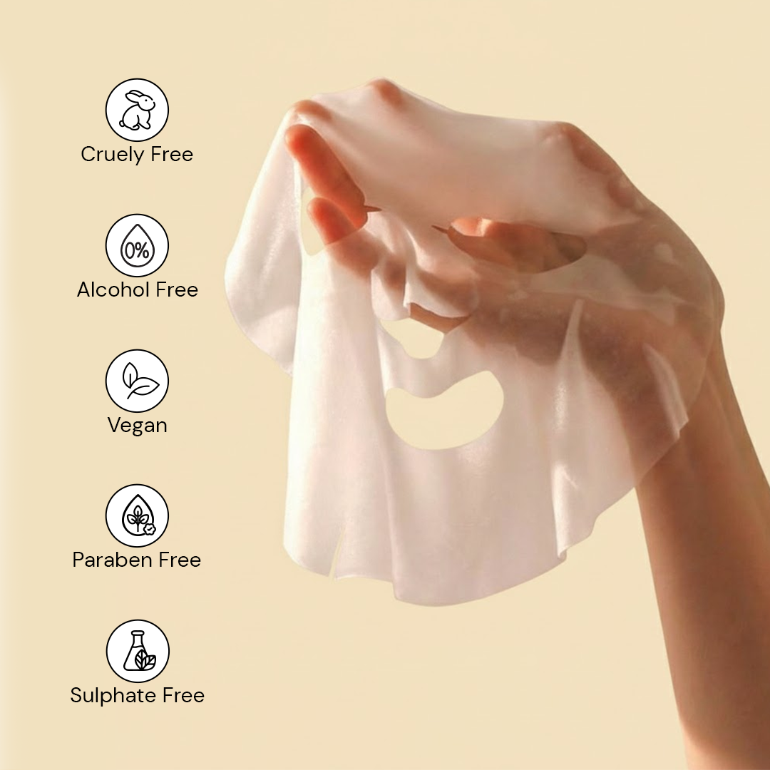  Vegan de tan sheet mask free from alcohol parabens sulphates and cruelty ingredients