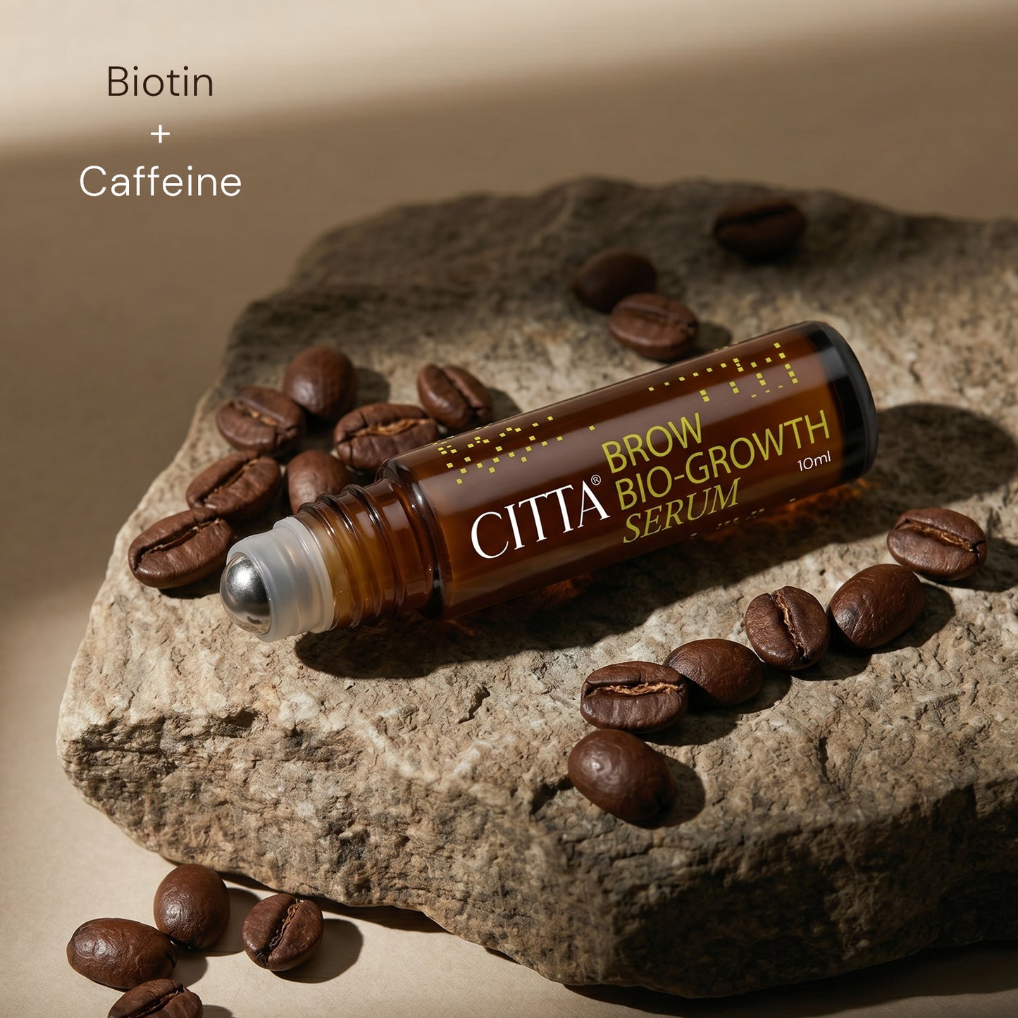 Biotin eyebrow serum with caffeine to nourish and strengthen brows