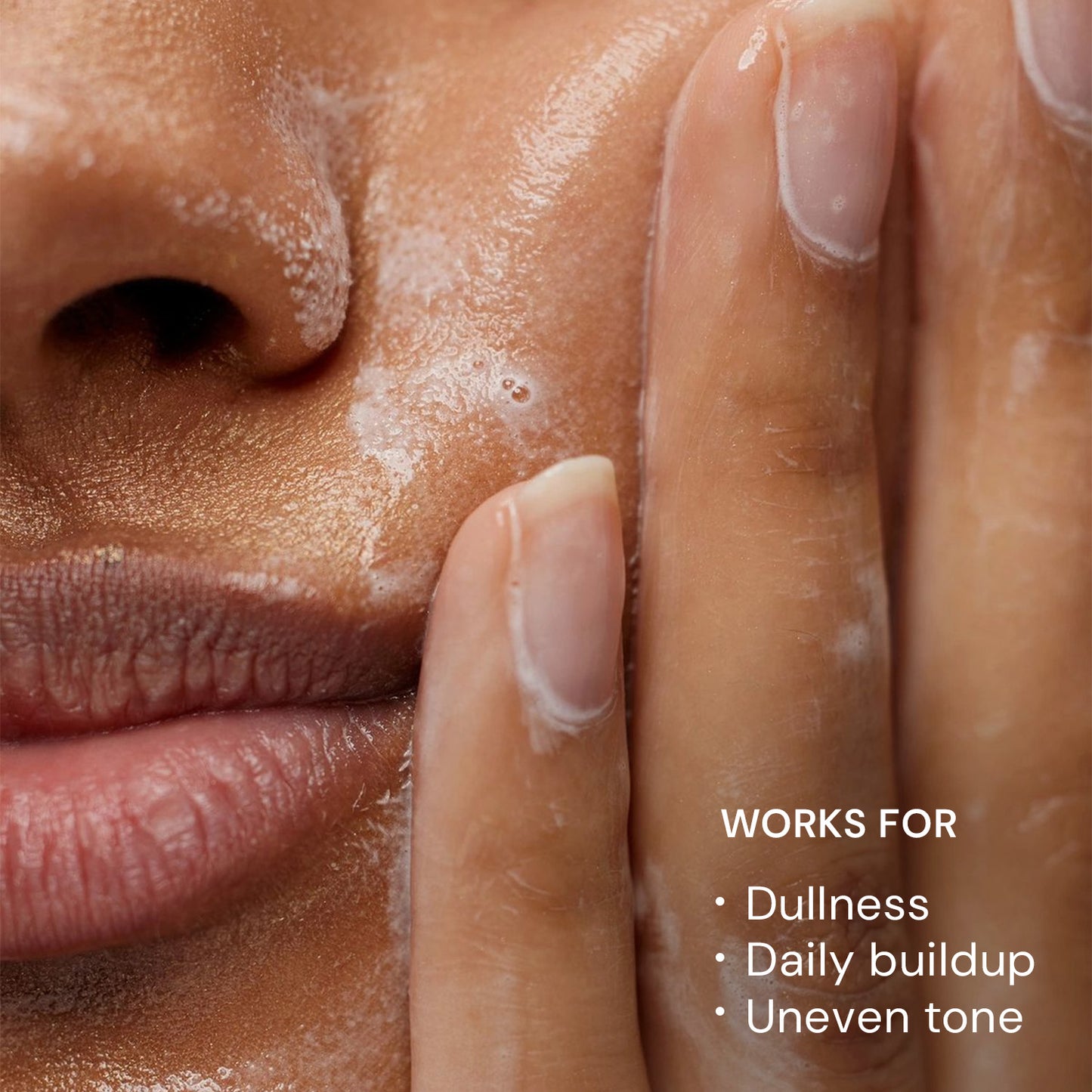 Brightening face wash for dull skin, daily buildup and uneven skin tone