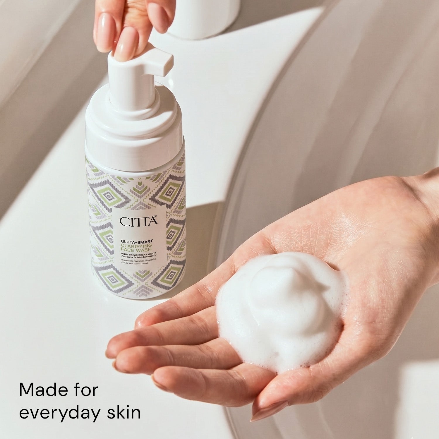 CITTA Glutathione Foaming Face Wash for everyday brightening skincare routine