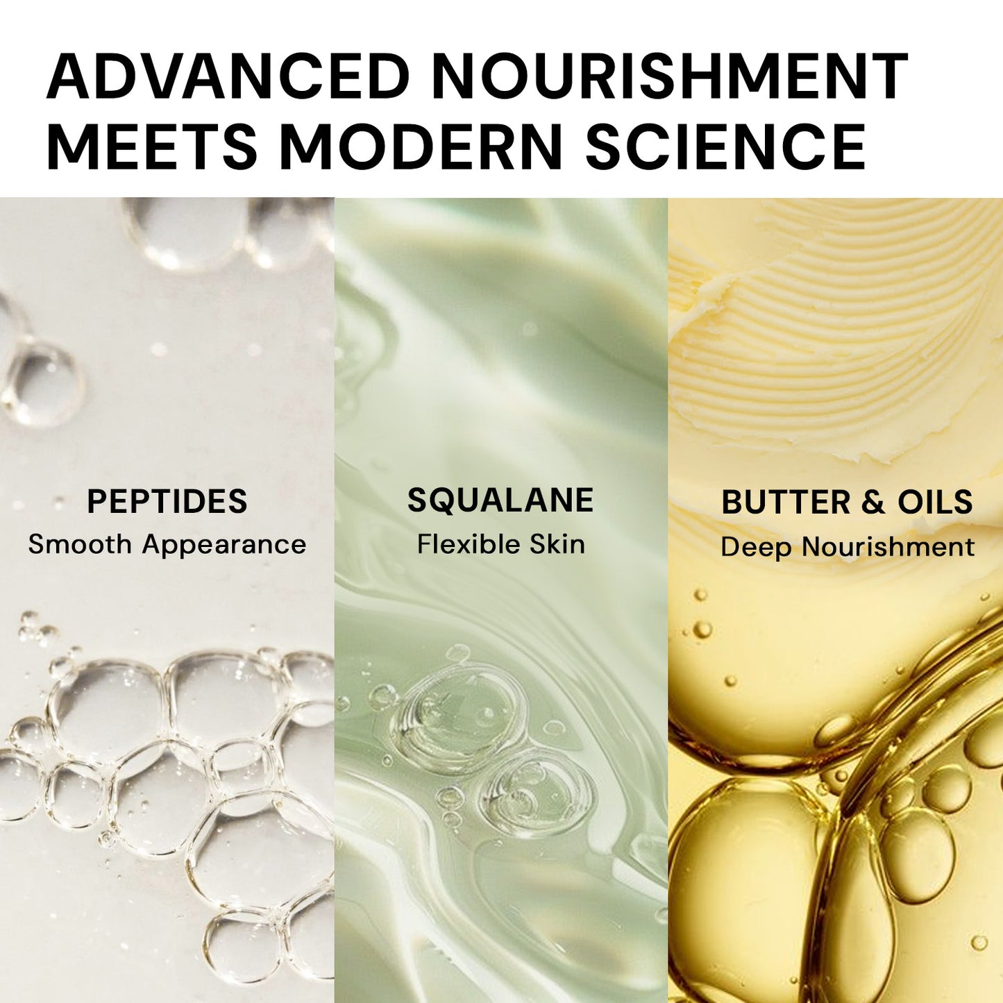 Biomimetic Moisturiser with peptides, squalane and nourishing butter oils for skin barrier support