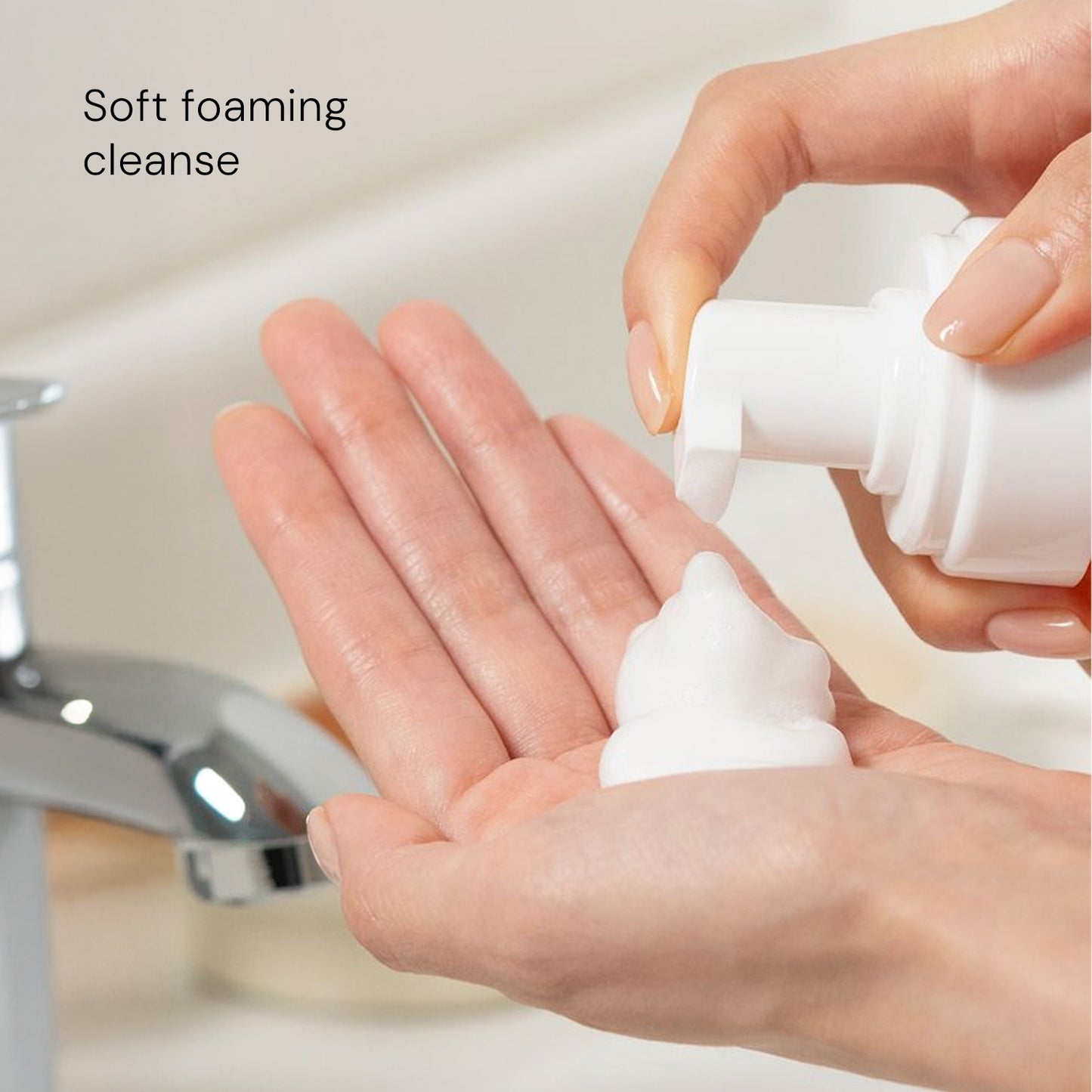 Soft foaming face wash texture for gentle daily cleansing and refreshed skin