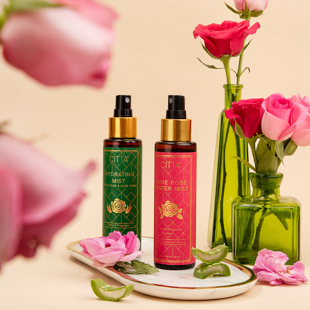 Pure Rose Water Mist + Hydrating Mist with Rose & Aloe Vera Combo