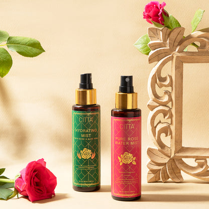 Pure Rose Water Mist + Hydrating Mist with Rose & Aloe Vera Combo